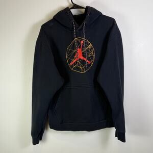 Air Jordan men’s black hoodie red gold logo size medium